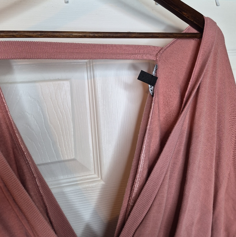 Express Dusty Rose Wrap Blouse Top Size L - Picture 5 of 9
